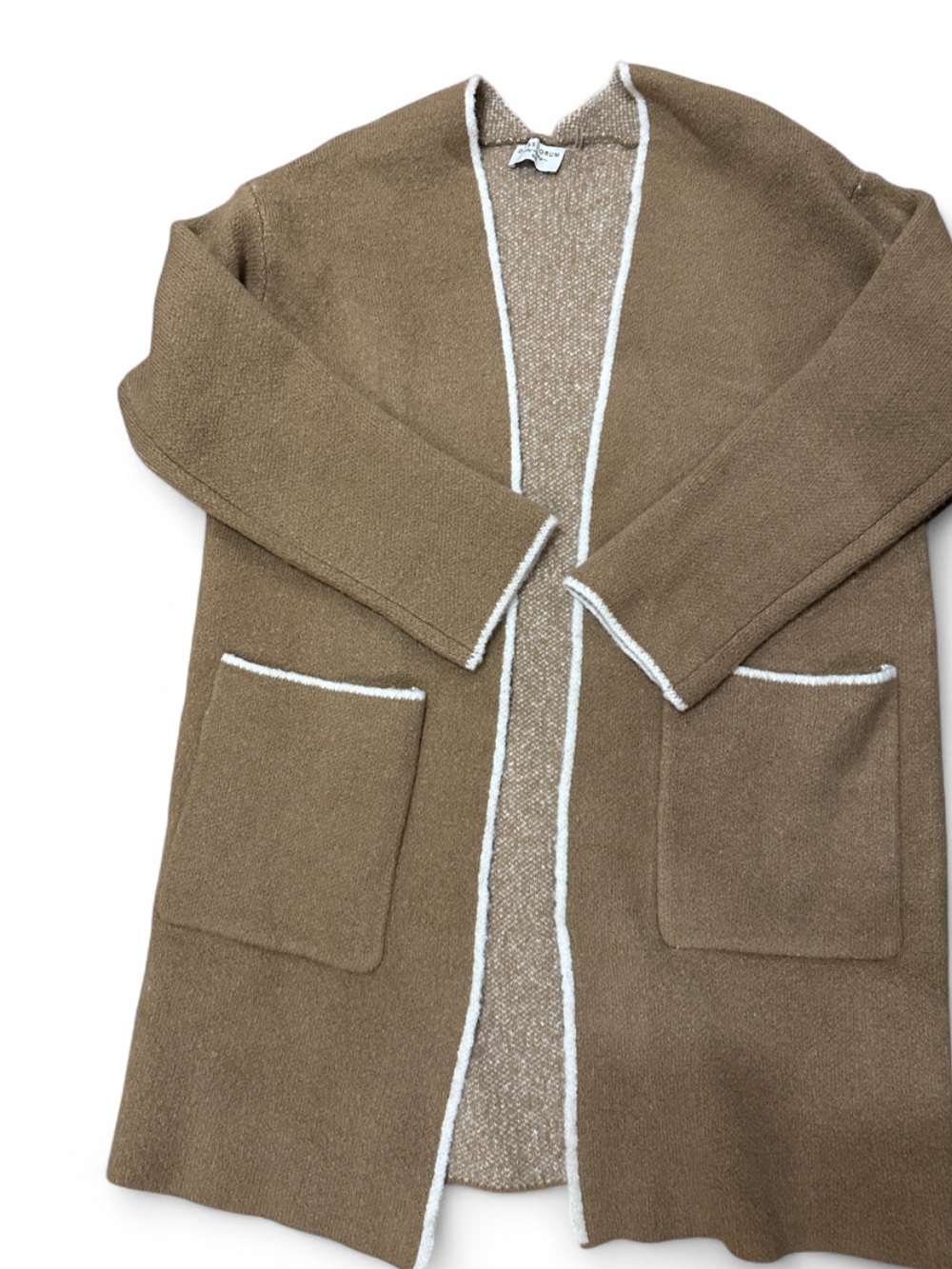 Dress Forum Camel Contrast Trim Long Cardigan S/M